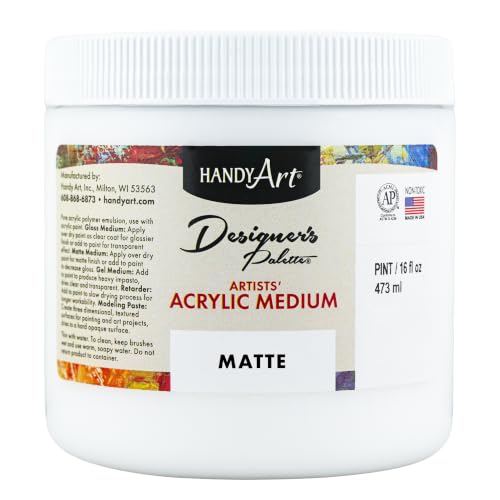 Handy Art Acrylic Matte Medium, 16 oz, Transparent Matte Clear Coat Finish - color: Matte Medium, size: 16 Fl Oz