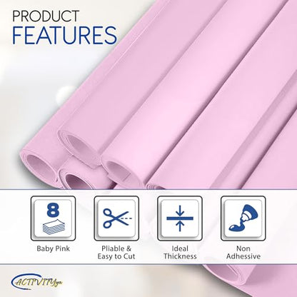 Baby Pink EVA Foam Sheets, 6 x 9 Inch, 2mm Thick – Foam Paper for DIY Arts and Crafts, School Projects, and More – 8 Pack - color: Baby Pink