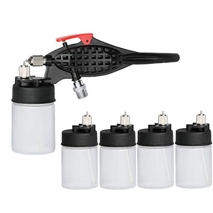 OPHIR Siphon Feed Airbrush Kit, 0.3mm Airbrush Gun with 5 Paint Bottles