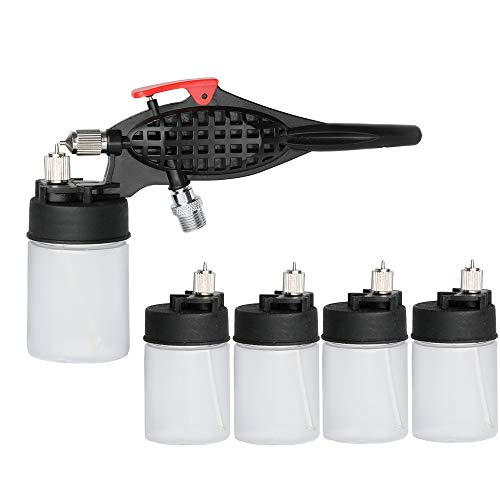 OPHIR Siphon Feed Airbrush Kit, 0.3mm Airbrush Gun with 5 Paint Bottles