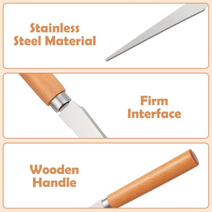 COHEALI 6Pcs Fettling Knife for Clay Pottery Handle Carving Art Tool Set with Stainless Steel Blades Ceramic Trimming and Sculpture Detailing for Pottery Clay Modeling Woodworking