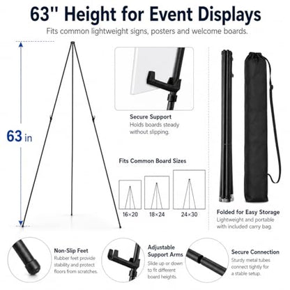RRFTOK 63 Inch Easel Stand for Sign, Poster Stand and Wedding Sign - style: 63B