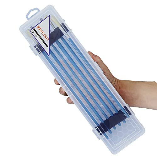 Rectangular Paint Brush Storage Box for Artist Bainting Brushs,13in Portable Miniature Plastic Travel Stackable Flat Long PaintBrush Case Without Brushes,Set of 2 Pack - color: paint brush case 2 Pack, size: 13.58"L*3.54"W*1.57"H