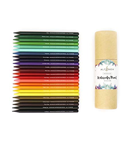 Altenew Woodless Watercolor Pencil 24 Set, Pre-Sharpened, Easy Blending, Artist Watercoloring, Artist Coloring Pencils, Dissolves Smoothly