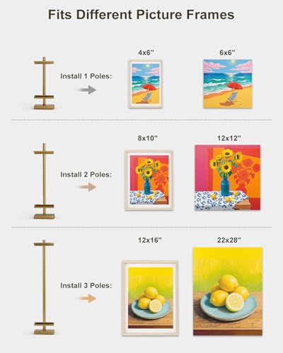 Adjustable Tabletop Easel Stand, 29" H Gold 2 Pack | Picture Easels for Display, Picture Frame Holder, For Art, Photo - color: Gold 2Pack