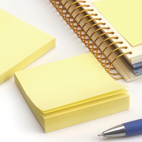 OSBOO Sticky Notes 3x3 with Bright Colors, 6 Pads 100 Sheets/Pad (Yellow) | Bright Yellow Self-Stick Notes Pads, 600 Sheets Total, Easy to Stick and Remove, Perfect for Office, School and Home - color: Yellow