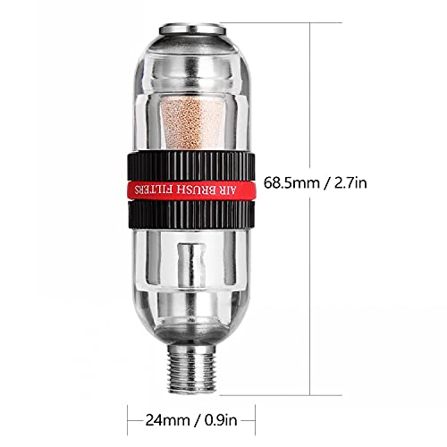 Mini Airbrush Air Filter Moisture Water Trap, 1/8" BSP Threads Spray Pen Oil Water Separator for Gundam Model Painting, Makeup, Tattoo & Art Craft Tools