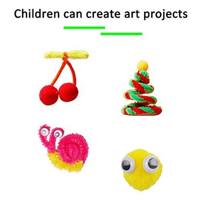 DOITEM Pipe Cleaners Craft Supplies, 1000+Pcs Arts and Crafts Supplies Including Pipe Cleaner Wiggle Googly Eyes Pom Poms Feathers Sticks Sequins Foam Flowers Papers Heart Stickers for Kids Adults - color: 1000+