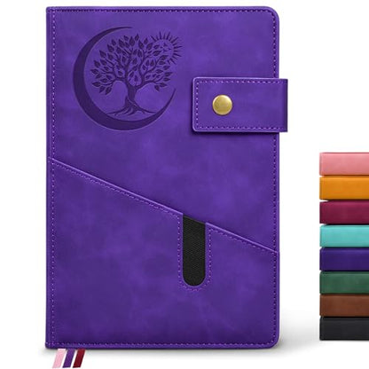 PAIBAS Blank Journal Notebook, A5 Hardcover Leather Sketchbook with 200 Pages Thick Blank Paper for Men Women, Unlined Drawing & Writing Journal, 5.9" x 8.4" Plain Notebook (purple) - color: Purple, size: Blank Page