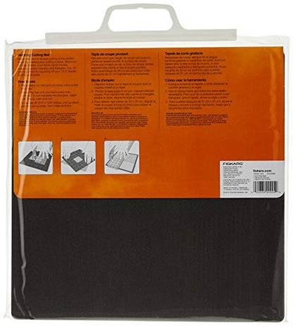 Fiskars 14" x 14" Rotating Self Healing Cutting Mat for Fabric Squares | Makes Cutting Fabric Squares Easy, Perfect for Quilting, Sewing and Craft Projects, Self-Healing Mat, Gray - size: 14"L x 14"W