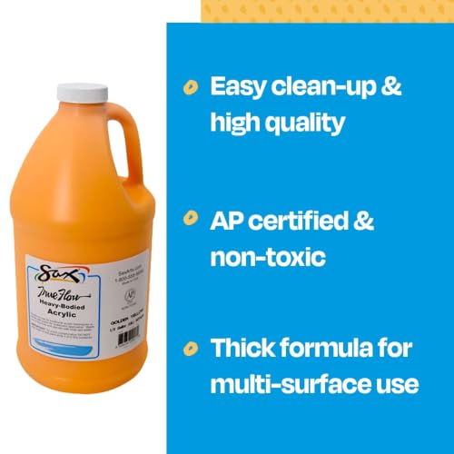 Sax True Flow Heavy Body Acrylic Paint, 1/2 Gallon, Golden Yellow - 439274 - color: Golden Yellow