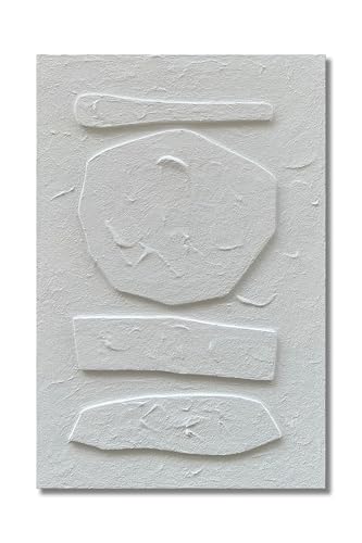 Limiyer Art 24x36 inch abstract art oil painting with white three-dimensional texture, in a modern minimalist style, is suitable for use as a home decoration item and can also be hung on the wall of an office for display - color: White