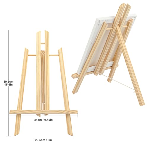 Yiksonyo 6 Pack 15.6 Inch Wooden Easel, Tabletop Wood Easels Stand, Wooden Easel for Painting, Art, and Crafts - size: 6 Pack 15.6 Inch