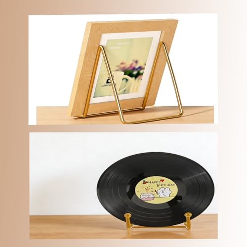 4 Pack Gold Mini Display Easels, Frame Holder Stands | Versatile Welcome Sign & Photo Stand for Tabletop Decor, Plates, and Artistic Work