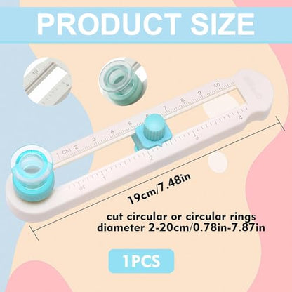 1 Pcs Circle Cutters for Crafts,Circle Paper Cutter,Circle Cutter,Circle Cutter Paper,Round Paper Cutter,Multi Purpose with Bottom Blade Guard, Easy Operation, Smooth Cutting
