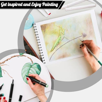 120lb/200gsm Marker Paper Pad 8.3 × 11.7in, 60 Sheets, Spiral Sketchbook - size: 8.3×11.7 Inch (60 Sheets )