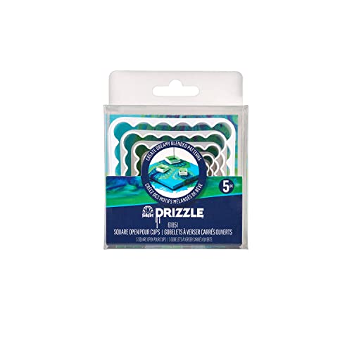 FolkArt Drizzle Open Pour Cups, Set of 5 Square Cups for DIY Paint Pouring Arts and Crafts Projects, 61851 - style: Square Pour Cups