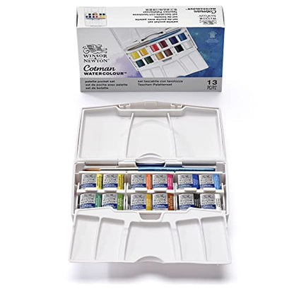 Winsor & Newton Cotman Watercolor Paint Set, 12 Half Pan Palette Pocket Set - style: 12 Half Pan Palette Pocket Set