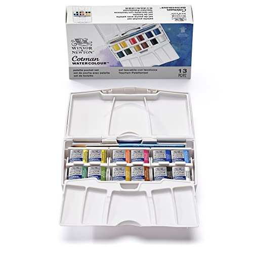Winsor & Newton Cotman Watercolor Paint Set, 12 Half Pan Palette Pocket Set - style: 12 Half Pan Palette Pocket Set