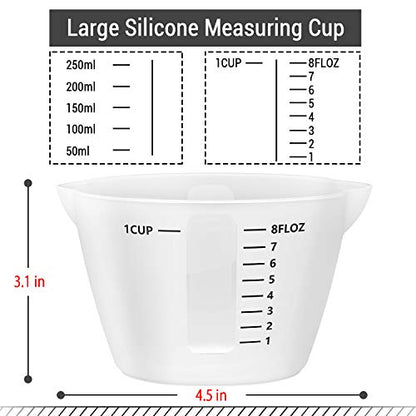 Gartful 250ml Resin Measuring Cups, 3PCS Large Silicone Resin Mixing & Pouring Cups, Reusable Easy Clean for Epoxy, Jewelry Casting Molds, Making Handmade Craft, 8 oz - size: L-250ml*3