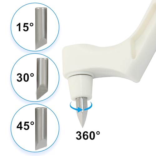 White Craft Cutting Tools, Craft Cutting Knives | 3 Different 360 Degree Rotating Blades, Cutting Mat, Stainless Steel Cutter Pen, For Stencils Scrapbooks DIY Crafts - color: White