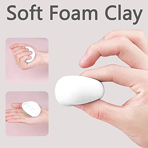 Cutedeer White Air Dry Clay, 1.1lb Foam Modeling Clay, Soft Squishy Molding for Kids Adults, Arts & Crafts Project Slime Supplies(1.1lb - 2 Pack, White) - color: White, size: 1.1lb - 2 PACK