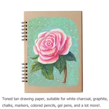 Toned Tan Sketch Book for Artists, 2 Pack 9"x12"Spiral Bound Mixed Media Paper Pad,Hardcover Acid-Free Kraft,A4 Brown Tone Sketch Pad for Drawing, Sketching Painting, Family Albums & More - color: toned tan paper 9x12, 2 pack ﻿