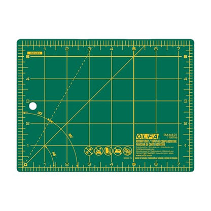 OLFA 6x8" Self-Healing Rotary Cutting Mat (RM-6x8) - Double-Sided, Green