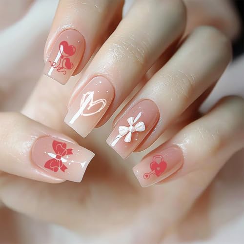 3Pcs Girly Elements Nail Stamping Plate Set Heart Bowknot Nail Stamp Templates French Line Tip Nail Stamp Plates Lovely Metal Reusable Tools with Stamper Scraper for Manicure Printing - style: Girly Style