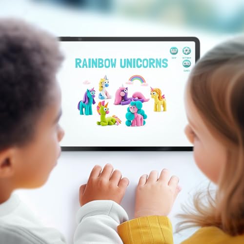 Hey Clay - Modelling Air-Dry Clay with Fun Interactive App - Sparky, Series Rainbow Unicorns, 3 cans - color: Sparky