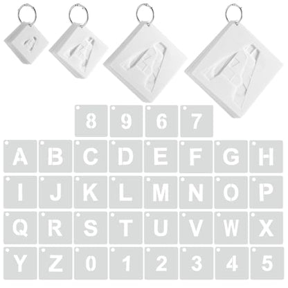 Affrolling 144 Pcs Letter Number Stencils Reusable,1,2,3,4 Inch,Regular | Alphabet Number Templates for Painting Wood Walls Signs, Great in DIY Crafts Teaching, Durable Plastic with Repeated Use - size: 1,2,3,4 Inch, style: Regular