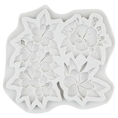 Flower Polymer Clay Mold Hibiscus Plumeria Flower Silicone Molds - color: Style G