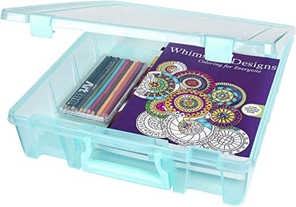 ArtBin 6955AA Super Satchel 1-Compartment Box, Art & Craft Organizer, 1-Pack, Translucent Aqua - color: Aqua