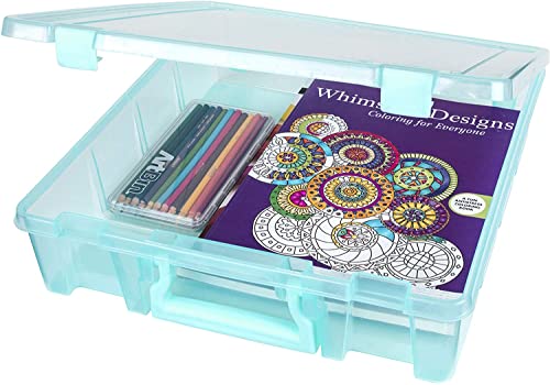 ArtBin 6955AA Super Satchel 1-Compartment Box, Art & Craft Organizer, 1-Pack, Translucent Aqua - color: Aqua, size: 1 Pack