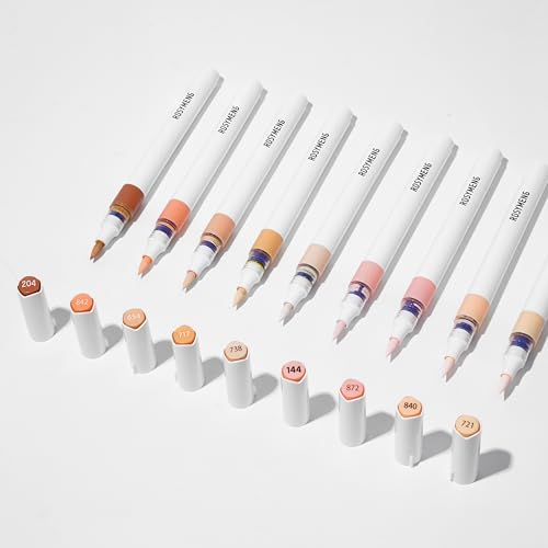 ROSYMENG 9 Color Acrylic Paint Pens,Quick-Drying Waterproof Acrylic Paint Markers, Soft Brush Tip Acrylic Markers for Canvas, Rock Painting, Wood, Stone, Glass, Ceramic, Fabric Painting, DIY Crafts - color: Pearl Pig Series