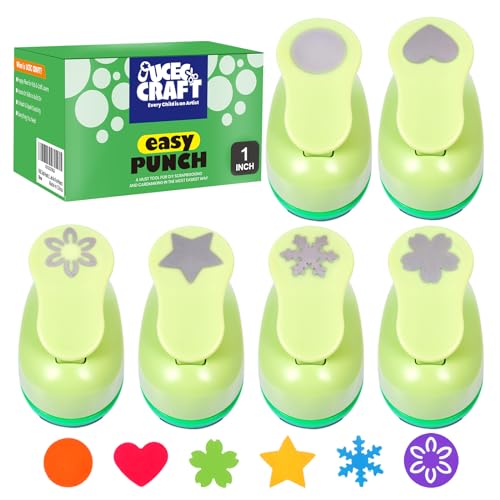 Paper Punches for Crafting Hole Punch fr Kids 1 Inch Craft Hole Punch Shape - style: 6 Diffrent Shapes Set 1