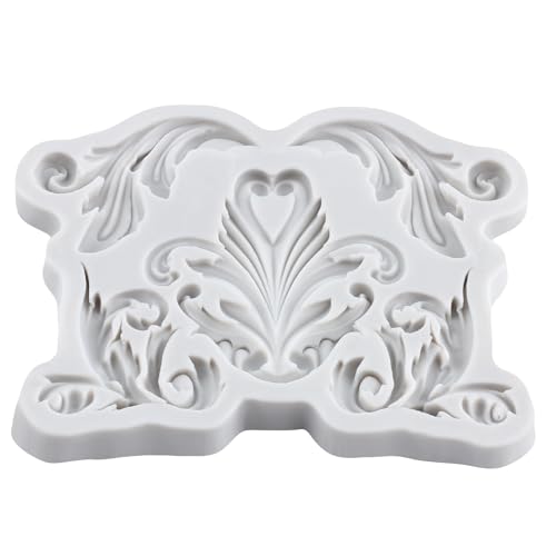Baroque Scroll Lace Polymer Clay Molds Filigree Silicone Mold | Relief Flower Lace Mold Jewelry Making Epoxy Resin Casting Air Dry Polymer Clay Crafts - color: Style I