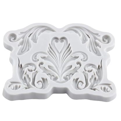 Baroque Scroll Lace Polymer Clay Molds Filigree Silicone Mold | Relief Flower Lace Mold Jewelry Making Epoxy Resin Casting Air Dry Polymer Clay Crafts - color: Style I