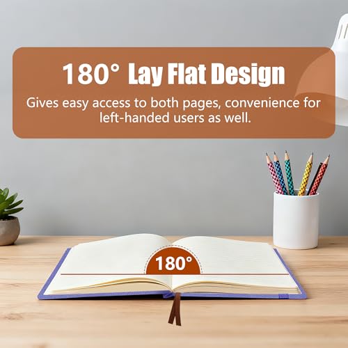 Lined Journal Notebook, A5, 192 Pages 100 GSM Thick Paper, Hardcover Leather College Ruled Journal for Writing, Men Women, Journaling, Daily, Work, Office, Home School Business(Purple) - color: Purple, style: b-Lined