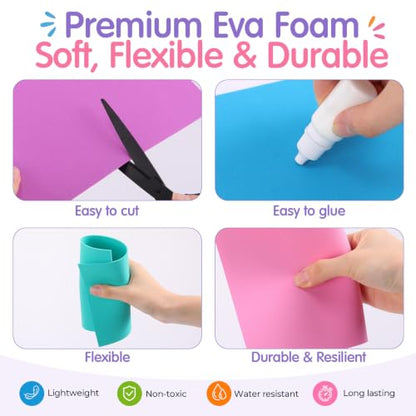 Ctosree 150 Pcs Foam Sheets Crafts 8.5 x 5.5 Inch Foam Paper, Multicolor - color: Multicolor