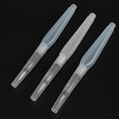 Refillable Water Brush Pen, 3Pcs/6Pcs Ink and Paint Art Pens Plus Fill Tool Watercolor Painting Calligraphy Art Crafts Set (3 Pcs Water Brush Pen)