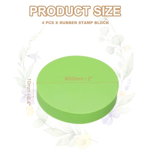 PATIKIL 4Pcs 2" Rubber Carving Blocks, Soft Linoleum Art Carving Block Round Crafts Stamp Making for Printmaking Stamps Carving Supplies, Green - color: Green