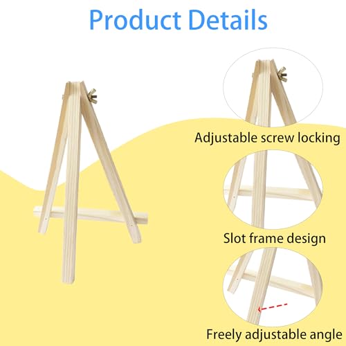 4PCS 12" Wood Display Easel, Portable Canvas Photo Picture Sign Holder, Natural Wooden Tabletop Stand for Small Canvas Art Photos Business Cards Wedding Decoration Painting Studio - style: 12 Inch