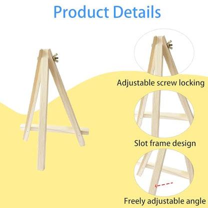 4PCS 12" Wood Display Easel, Portable Canvas Photo Picture Sign Holder, Natural Wooden Tabletop Stand for Small Canvas Art Photos Business Cards Wedding Decoration Painting Studio - style: 12 Inch