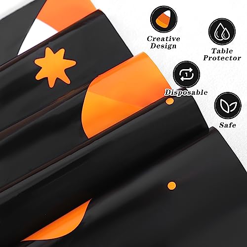 durony 2 Pieces Halloween Candy Corn Disposable Tablecloths 108 x 54 Inch - style: Halloween