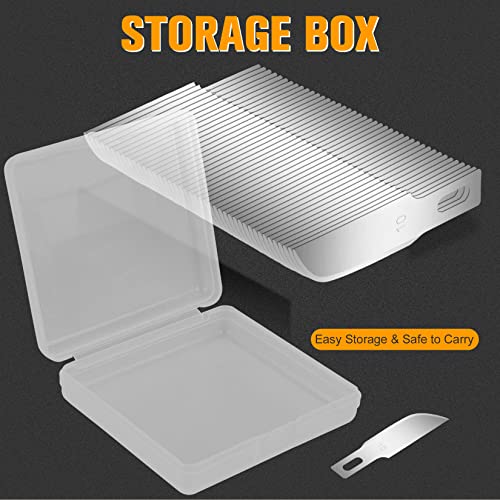 JETMORE 100 Pack Exacto Blades #10, Craft Knife Blades with Storage Box | High-carbon #10 edges handle carving and curved cuts, hobby knife blades store neatly, and craft blades fit standard handles - size: #10