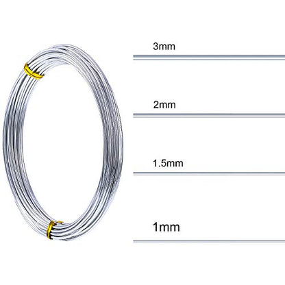 1 Roll Tecunite Aluminum Wire Craft Wire, 10 M X 1 mm, Silver - color: Silver, size: 10000 mm x 1 mm
