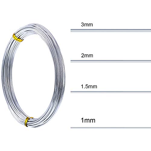 1 Roll Tecunite Aluminum Wire Craft Wire, 10 M X 1 mm, Silver - color: Silver, size: 10000 mm x 1 mm