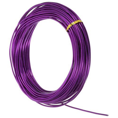 MECCANIXITY 10 Gauge 2.5mm Aluminum Wire, 100 Feet Bendable Metal Craft Armature Wire for Jewelry Making DIY Beading Floral Wreath Wrapping Sculpting, Purple - color: Purple, size: 10 Gauge x 100Ft