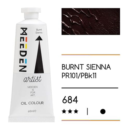 MEEDEN Artist Grade Oil Paint: Burnt Sienna - 60ml/2oz Tube | Professional Art Paints and Supplies for Canvas Painting - color: Burnt Sienna, size: 2 Fl Oz (Pack of 1)